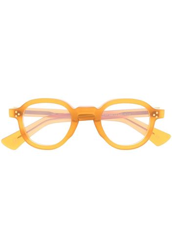 Lesca logo-print round-frame glasses - Arancione