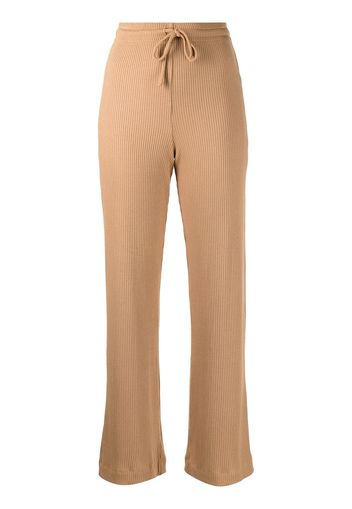 LESET Ali ribbed wide-leg trousers - Marrone