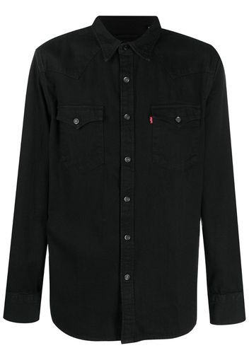 flap pocket denim shirt