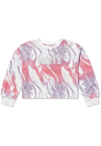 Levi's Kids TEEN marble-print sweatshirt - Bianco