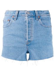 Shorts denim con orlo sfrangiato