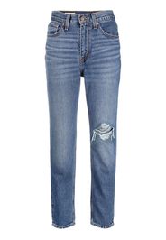 LEVI'S distressed-leg detail slim jeans - Blu