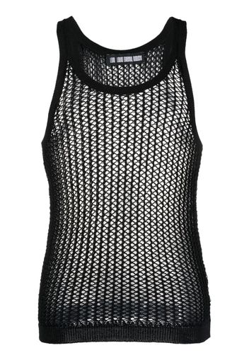 LGN LOUIS GABRIEL NOUCHI open-knit U-neck tank top - Nero