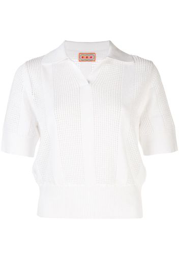 open-knit polo shirt