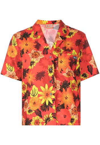 Lhd Escadaria floral-print shirt - Arancione