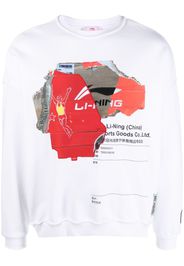 Li-Ning Cardboard graphic-print sweatshirt - Bianco