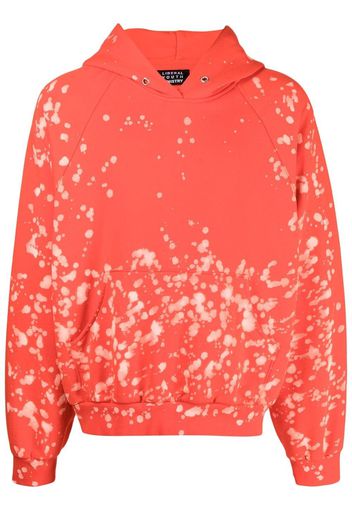 Liberal Youth Ministry bleach-splash cotton hoodie - Rosso