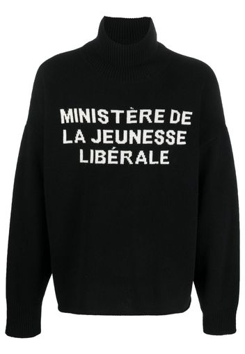 Liberal Youth Ministry intarsia-knit roll-neck jumper - Nero