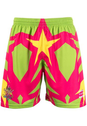 Liberal Youth Ministry star-print elasticated-waistband shorts - Verde