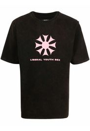Liberal Youth Ministry logo-print cotton T-shirt - Nero