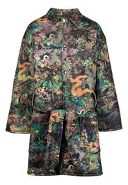 Liberal Youth Ministry graffiti-floral-print coat - Verde