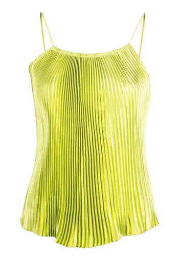 L'IDÉE fully-pleated sleeveless blouse - Verde