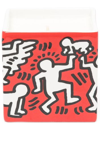 Ligne Blanche Keith Haring square candle - Rosso