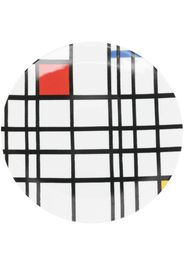 Ligne Blanche Mondrian Composition en Jaune, Bleu et Rouge plate - Bianco