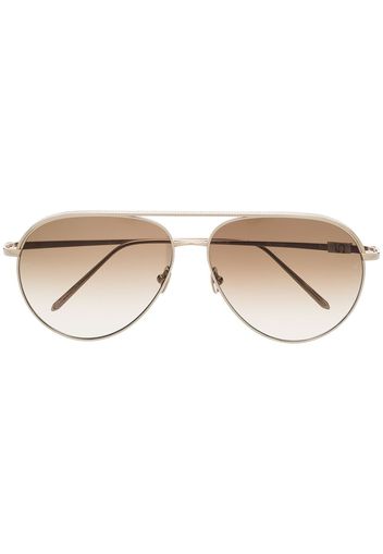 Linda Farrow Occhiali da sole modello aviator - Oro