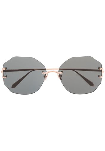 Linda Farrow Lisette geometric-frame sunglasses - Oro