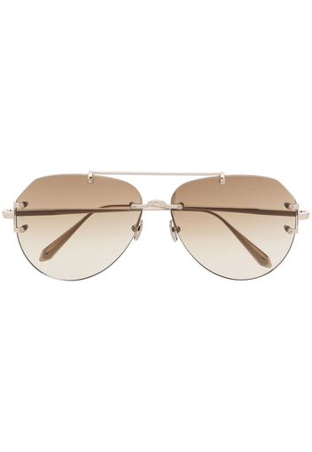 LINDA FARROW Duit pilot-frame sunglasses - Marrone