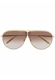 Linda Farrow Occhiali da sole modello aviator oversize - Oro