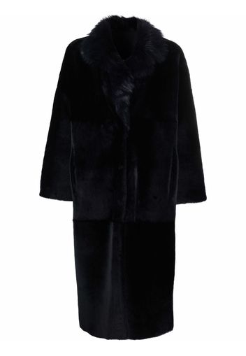 Liska single-breasted shearling coat - Blu