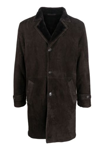 Liska single-breasted suede coat - Marrone