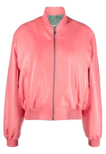 Liska shearling-lined leather bomber jacket - Rosa