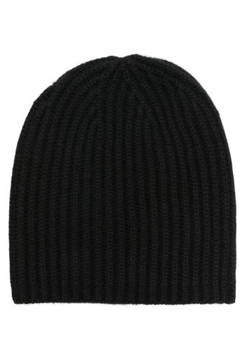 Liska ribbed-knit cashmere beanie - Nero