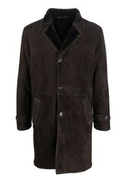 Liska single-breasted suede coat - Marrone