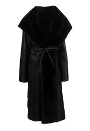 Liska tie-front sheepskin coat - Nero