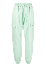 Liska drawstring leather track pants - Verde