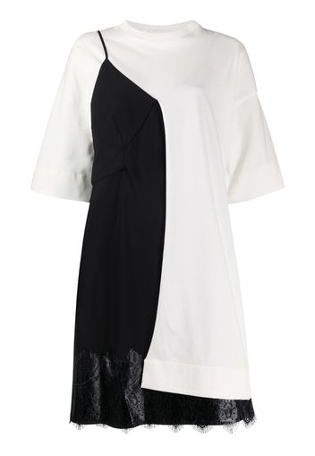 colour block lace-panel dress