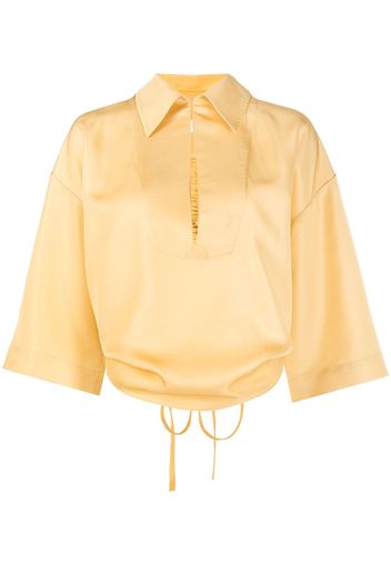 Litkovskaya Bloom short-sleeve reversible blouse - Giallo