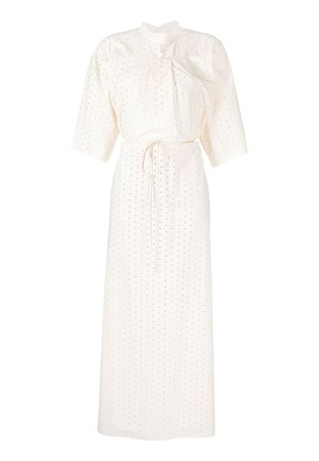 Litkovskaya Bloom perforated midi dress - Bianco