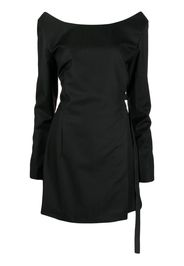 Litkovskaya boat-neck long-sleeve wrap dress - Nero