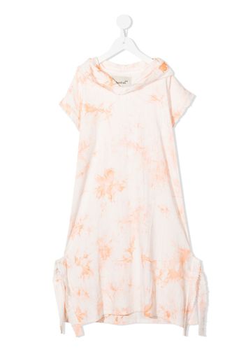 LITTLE BAMBAH tie dye-print hoodie dress - Arancione