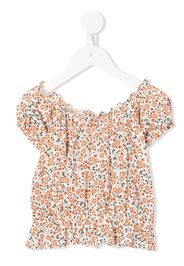 LITTLE BAMBAH floral-print cotton-blend blouse - Arancione