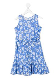 LITTLE BAMBAH floral-print poplin midi dress - Blu