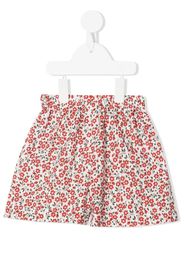 LITTLE BAMBAH floral-print flared shorts - Rosso