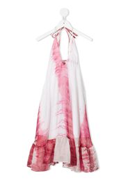 LITTLE BAMBAH tie-dye halter maxi dress - Bianco