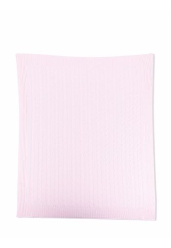 Little Bear ribbed-knit virgin wool blanket - Rosa