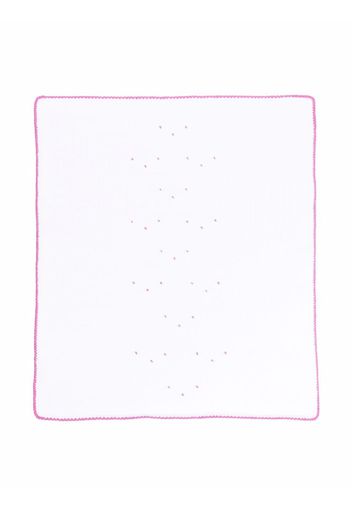 Little Bear embroidered cotton blanket - Bianco