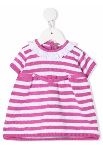 Little Bear striped knitted shortie - Bianco