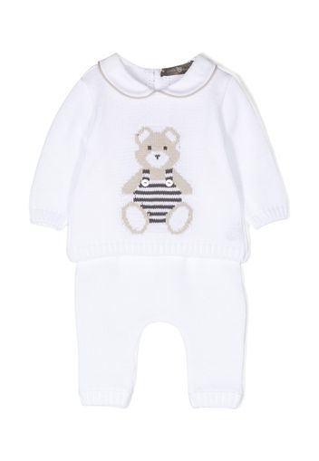 Little Bear knitted cotton pants - Bianco