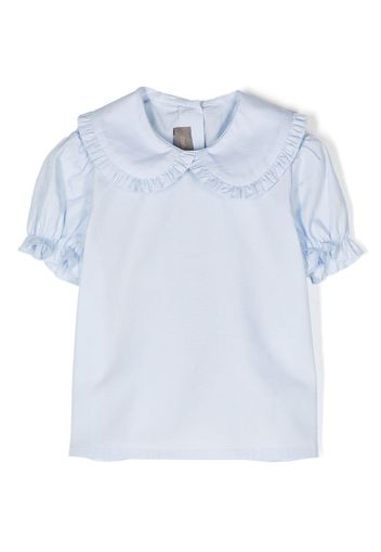 Little Bear ruffled-trim short-sleeved blouse - Blu