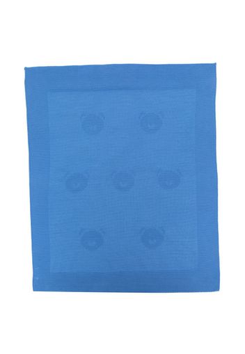 Little Bear bear-motif cotton blanket - Blu