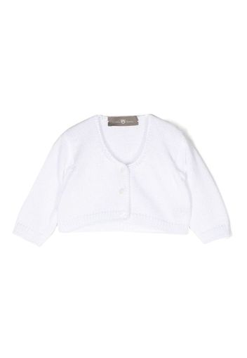 Little Bear V-neck cotton cardigan - Bianco