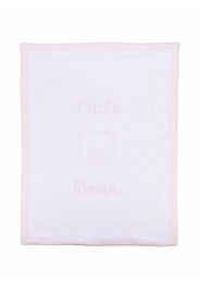 Little Bear embroidered-logo blanket - Bianco