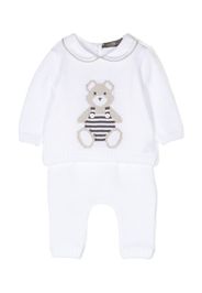 Little Bear knitted cotton pants - Bianco