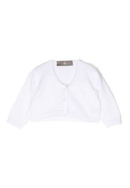 Little Bear V-neck cotton cardigan - Bianco