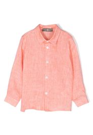 Little Bear button-fastening linen shirt - Arancione