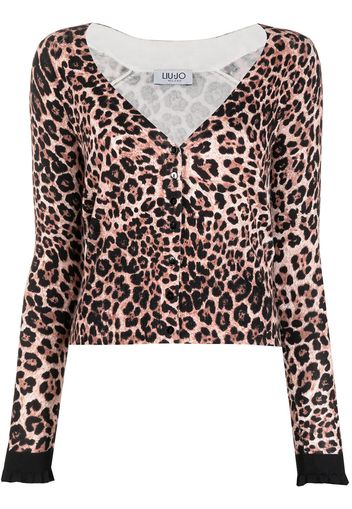 LIU JO leopard V-neck cardigan - Toni neutri